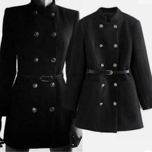 ZARA Belted Double Breasted Sailor Frock Coat Blazer